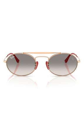 Ray-Ban x Scuderia Ferrari 54mm Oval Sunglasses in Rose Gold/clear Grey at Nordstrom