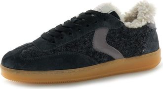 Voile Blanche Olivia Court Wool Sneaker with Genuine Shearling Trim in Light/pastel Grey at Nordstrom, Size 40