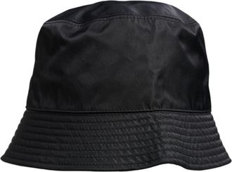 Dolce & Gabbana Black Cotton Wide Brim Bucket Mens Hat