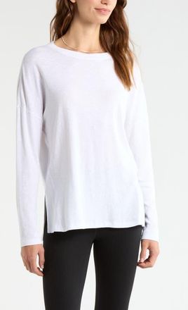 Zella Ease Up Long Sleeve T-Shirt in White at Nordstrom, Size Xx-Large