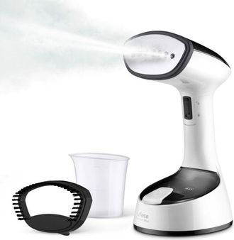 Ufesa Black Mist Ferro da Stiro a Vapore Verticale Pieghevole, Ferro da Viaggio, Compatto, 1470 w, Serbatoio 150 ml, Elimina pieghe, Odori e Disinfetta