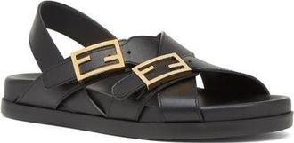 Fendi Feel Slingback Sandal in F0Qa1 Nero at Nordstrom, Size 10.5Us