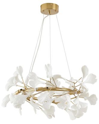 Bethel International 6-Light Chandelier With Matte Leaf Petals