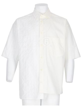 Maison Margiela White Asymmetrical Textured Casual Shirt