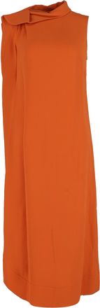 Valentino Valentino asymmetrische midi-tentjurk van oranje zijde