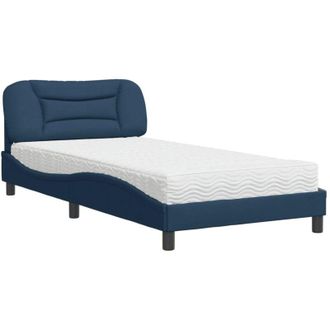 vidaXL Cama Con Colch&oacute;n Tela Azul 100x200 Cm Vidaxl