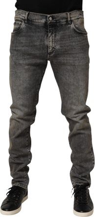 Dolce & Gabbana Gray Cotton Stretch Slim Fit Men Denim Jeans Co+02 Clothing