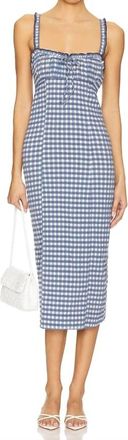 Free People Lucinda Midi Dress In Indigo Combo