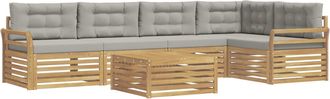 vidaXL Conjunto De Sof&aacute;s De Exterior 6 Uds. Blanco Y Gris Claro Vidaxl