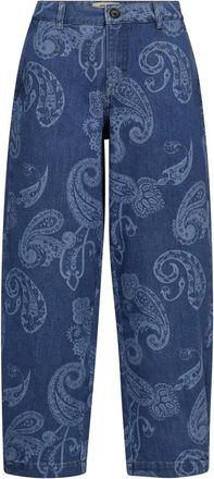 Mos Mosh Wide Jeans - Dames - Loose Fit Jeans - Blauw - W24 - Katoen - Jeans