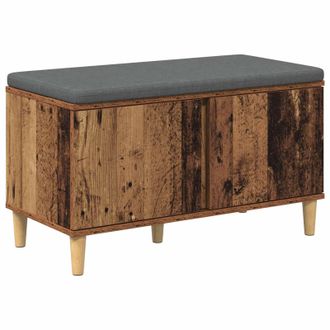 vidaXL Banco De Entrada Con Coj&iacute;n Madera Vieja 80 X 38 X 46 Cm Vidaxl