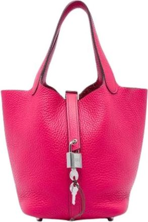 Herm&egrave;s Pre-owned Picotin Lock 18 - Dames - Vintage Tas - Roze - ONE Size - Leer - Vintage