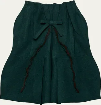 Prada Shetland Pleated Fit-And-Flare Skirt