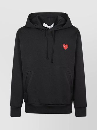 Comme Des Gar&ccedil;ons logo cotton hoodie with drawstring hood