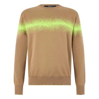 Herno Round-neck Knitwear, male, Beige, Size: 2XL Round-neck Stripe Sweater