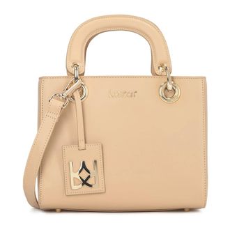 Kazar Tassen, Dames, Beige, ONE Size, Leer, Beige leren tas met stijve constructie
