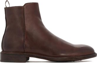 Kazar Bruine laarzen met rits en leren zool - Heren - Enkellaarsjes - Bruin - 46 EU - Leer - Schoenen