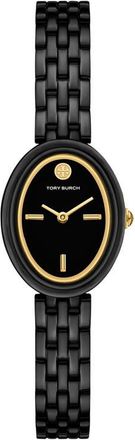 Tory Burch The Oval Bracelet Watch, 22mm x 28mm in Black at Nordstrom