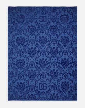 Dolce & Gabbana Beach Towel In Cotton Terry Jacquard - Monochrome Towels Multicolor Onesize