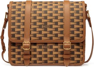 Bally Games logo-print messenger bag - men - Bovine Leather (top grain)/Thermoplastic Polyurethane (TPU) - OS - Brown