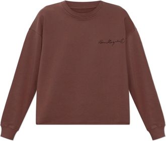 Maison Margiela Hoodies & sweatvesten, Dames, Bruin, S, Katoen, Sweatshirt met rafelrand