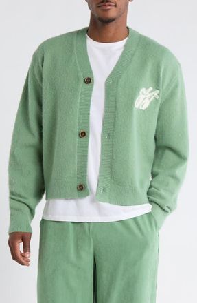 Honor The Gift H Monogram Cardigan in Mint at Nordstrom, Size Xx-Large