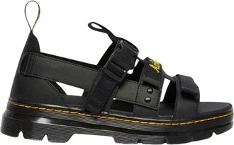 Dr. Martens Element Webbing Leren Sandaal Rubberen Zool - Heren - Sandalen - Zwart - 36 EU - Schoenen