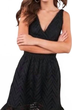 Sugarlips Sleeveless Crochet Lace Mini Dress In Black