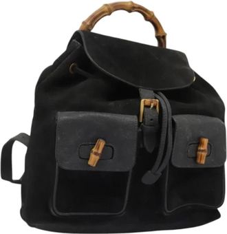 Gucci Pre-owned Suede backpacks - Dames - Vintage Rugzakken - Zwart - ONE Size - Leer - Vintage
