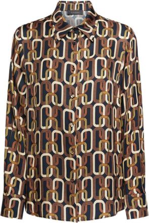 Elena Miro Overhemden, Dames, Bruin, 6Xl, Shirt met print