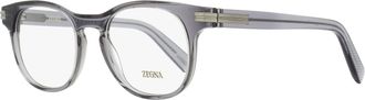 Ermenegildo Zegna Mens Keyhole Oval Eyeglasses EZ5268 020 Transaparent Gray 51mm