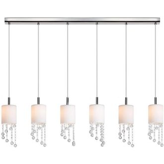 Netlighting Tango Straight Bar Pendant Ceiling Light Chrome in Grey