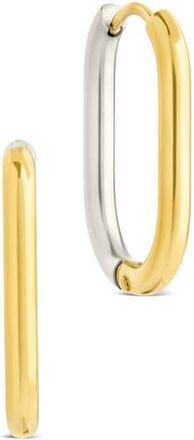 Sterling Forever Two Tone Oval Hoop Earrings in Dual Tone at Nordstrom Rack