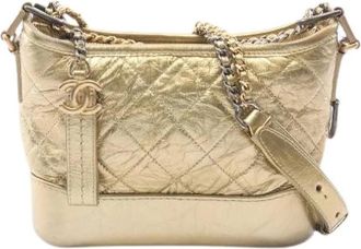 Chanel Pre-owned Gabrielle Small Hobo Leren Schoudertas - Dames - Vintage Schoudertas - Geel - ONE Size - Leer - Vintage