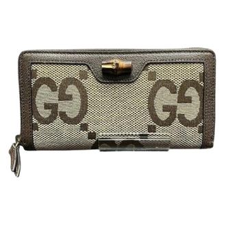 Gucci Pre-owned Vintage Bamboo GG Canvas Lange Portemonnee - unisex - Vintage Accessoires - Bruin - ONE Size - Bamboe - Vintage