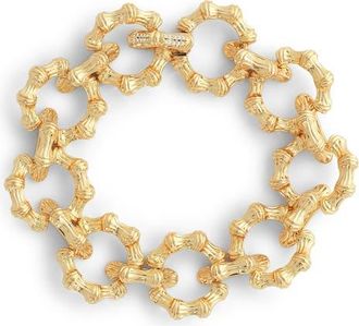 Anabel Aram Bamboo Texture Chain Bracelet in Gold at Nordstrom
