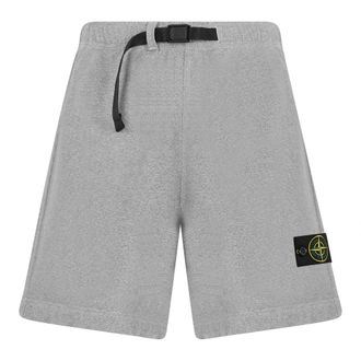 Stone Island Casual Shorts, male, Gray, Size: M Short Joggers with Wide Legs
