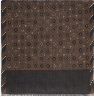Altea Brown Wool Geometric Scarf