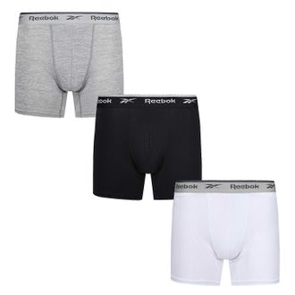 Reebok Heren Ainslie Sports Boxershorts (Set van 3) (Zwart/Wit/Grijs Marl)