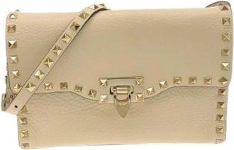 Valentino Pre-owned Cross Body Bags, female, Beige, Size: ONE SIZE Pre-owned Calf Shoulder Bag
