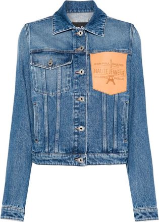 Jean Paul Gaultier logo-debossed jacket - women - Cotton - S - Blue