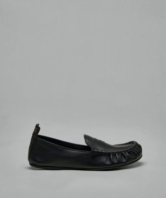 Acne Studios Leather Loafers with Saddle Strap