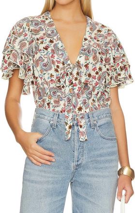 Free People Call Me Later Printed Bodysuit In Sweet Combo