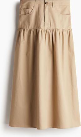 H&M Ausgestellter Jeansjupe - Beige