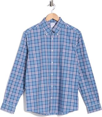Brooks Brothers Plaid Long Sleeve Cotton Button-Down Shirt in Blue Multi at Nordstrom Rack, Size Xx-Large