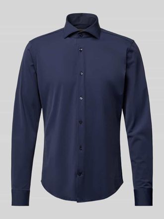 Joop Slim Fit Business-Hemd mit Knopfleiste Modell Pai in Marine, Gr&ouml;&szlig;e 41