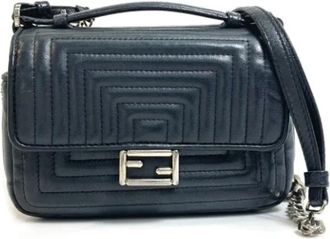 Fendi Pre-owned Leather fendi-bags - Dames - Vintage Schoudertas - Zwart - ONE Size - Leer - Vintage