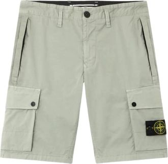 Stone Island twill cargo shorts - men - Cotton/Lycra - 29 - Green