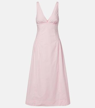 Poss&eacute; Lindie cotton poplin midi dress