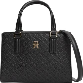 Tommy Jeans TH Monogram Crossbody Tote Bag - Dames - Handtassen - Zwart - ONE Size - Tassen